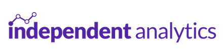 Independent Analytics logo: the purple words 'independent analytics' with a small line chart above them.
