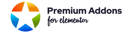 Premium Addons for Elementor logo: a multicolored star icon beside the navy words Premium Addons for elementor.