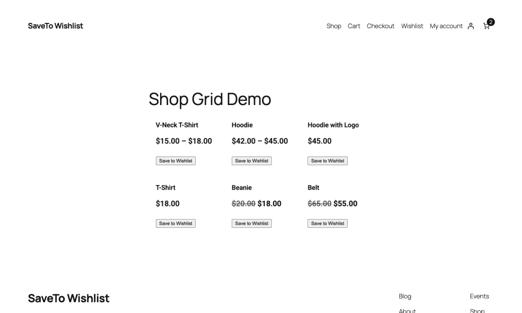 saveto-wishlist-elementor-loop-grid-front-end - SaveTo Wishlist SaveTo Wishlist buttons rendering on every product card in an Elementor Pro Loop Grid