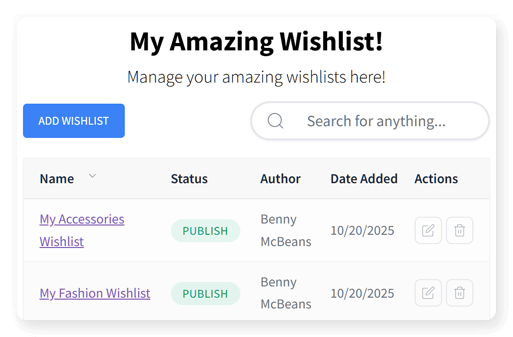 WooCommerce Wishlist Plugin