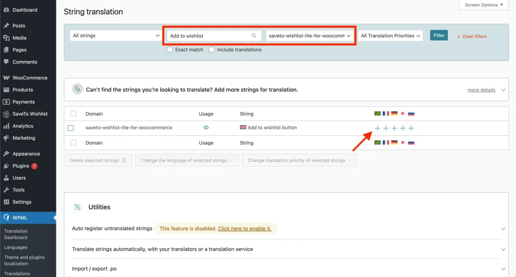 Locate Your Strings in WPML