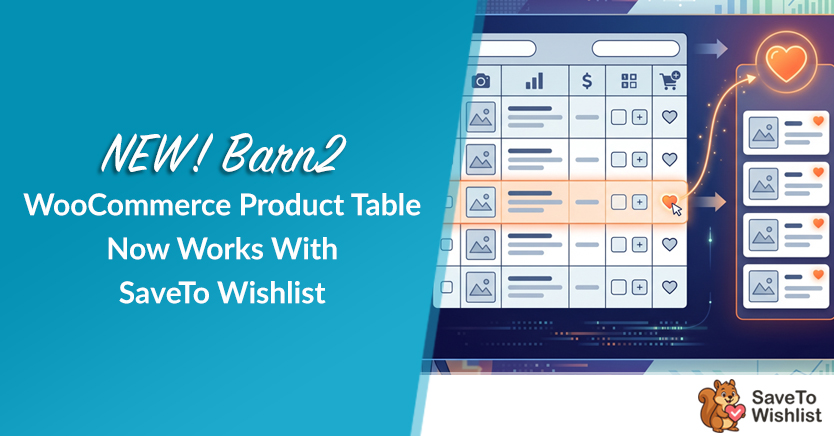 NEW! Barn2 WooCommerce Product Table Now Works With SaveTo Wishlist